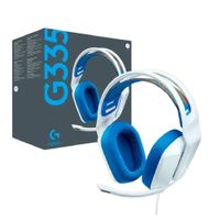 Audífonos gamer Logitech G335 con micrófono, conexión 3.5 mm, compatible con PC, PlayStation, Xbox y Nintendo Switch, blanco